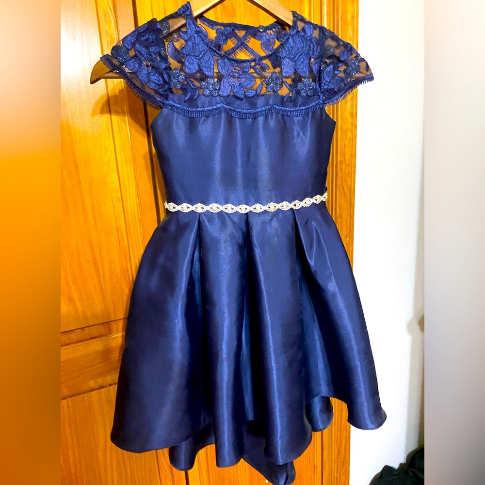 Navy flower girl dress